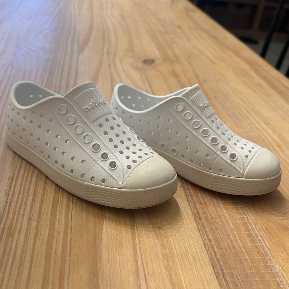 Native White Slip-On Perforated Sneakers